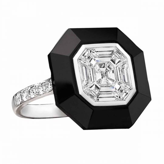 Diamond Mosaic and Black Onyx Ring