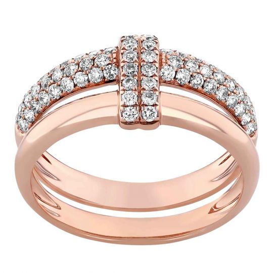 Diamond Pave Two Row Ring