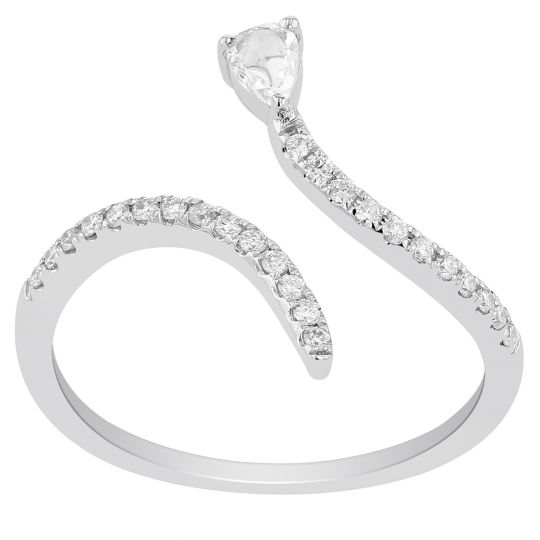 Pear Shaped Diamond Open Ring