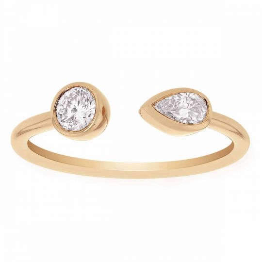 Two Stone Diamond Cuff Ring