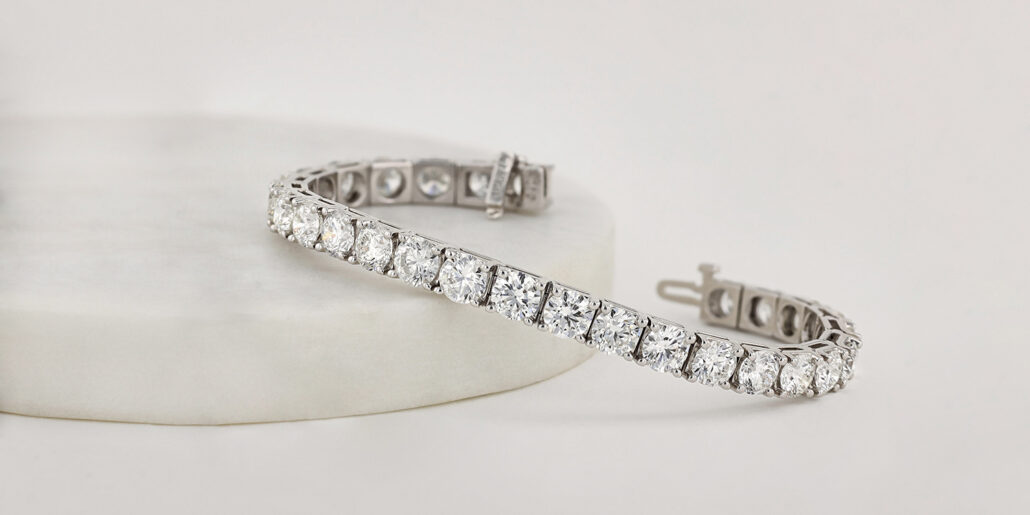 7.5CTTW DIAMOND TENNIS BRACELET BEZEL SET IN PLATINUM | sfdiamondexchange