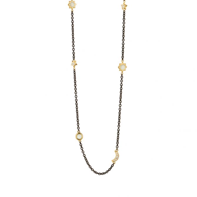 sun moon star necklace chain