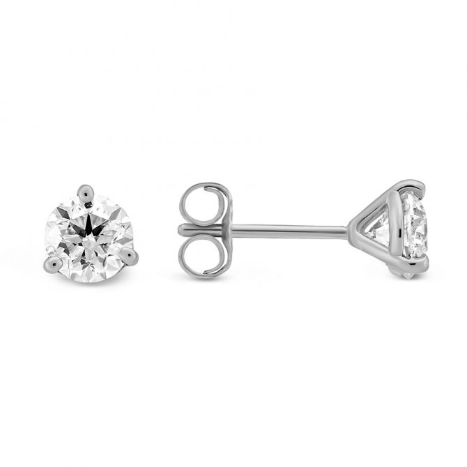 martini prong setting diamond stud 