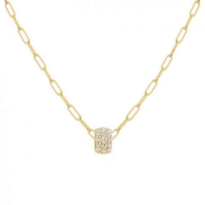 yellow gold paperclip chain necklace