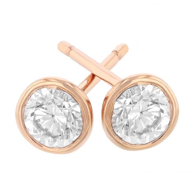 rose gold diamond earrings