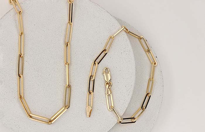 yellow gold chain link jewelry