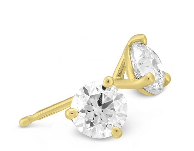 yellow gold diamond earrings