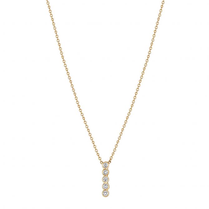 diamond bezel drop pendant