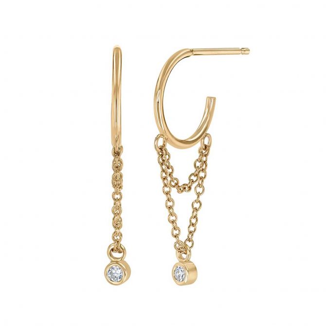 zoe chicco chain huggie hoops