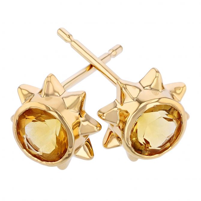 citrine sun earrings