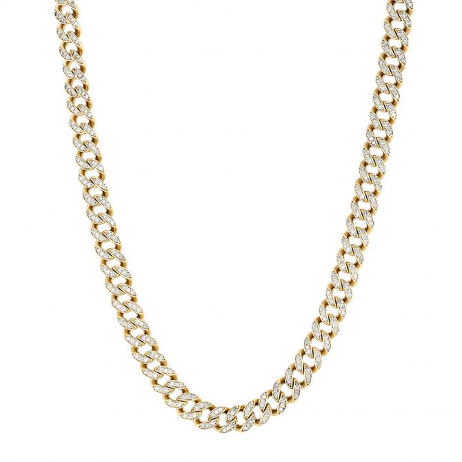 diamond pave curb chain necklace
