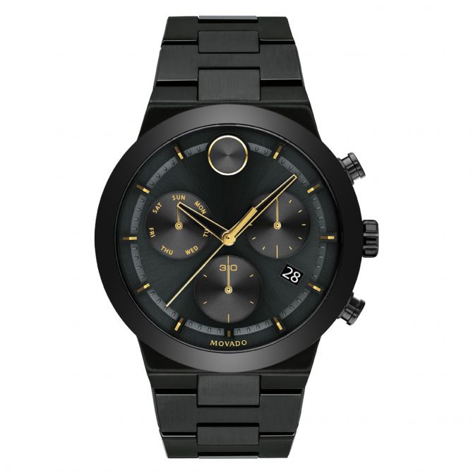 movado black watch