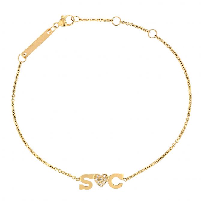 initial heart bracelet