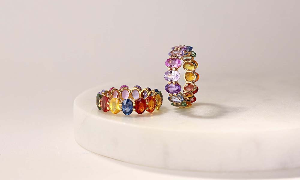 sapphire multicolor earrings