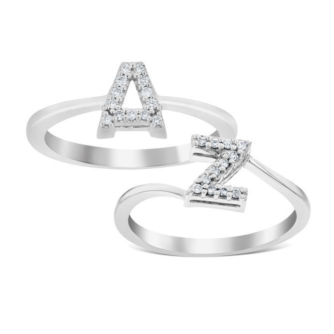 diamond letter ring