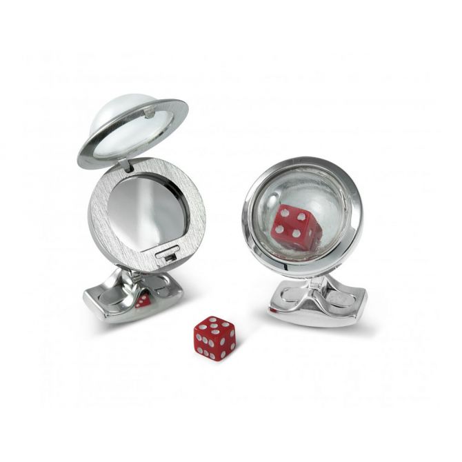 Sterling Silver Bubble Locket & Dice Cufflinks