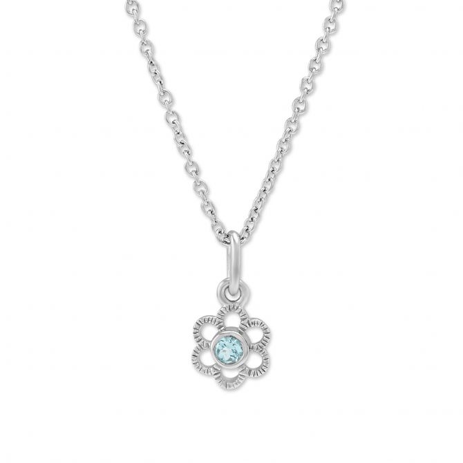 Kid'sAquamarinePendant Children's aquamarine floral pendant graduation gift