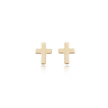 YGCrossEarrings Yellow gold cross earrings for men