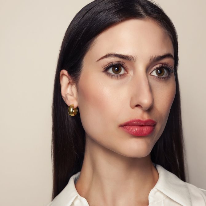 Huggie hoop Yellow Gold Wide Huggie Hoop Earrings