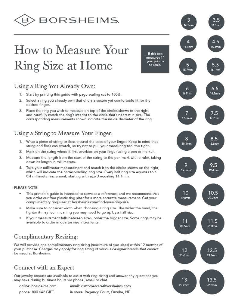 Find your ring size at home