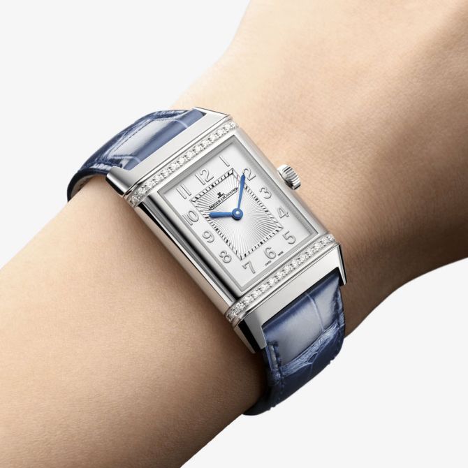 Jaegar LeCoultre Reverso Women's Jaegar LeCoulture Reverso Classic Duetto 40 x 24.4mm Watch, Silvery Grey Dial