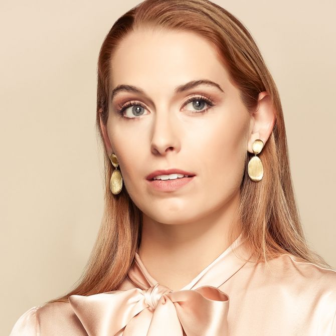 Marco Bicego Drop Earrings Marco Bicego Lunaria Yellow Gold Small Double Drop Earrings