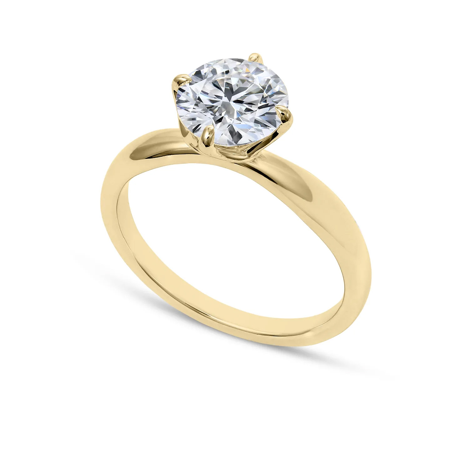 Clarity Diamond Signature Lab-Grown Round Diamond Solitaire Engagement Ring in Yellow Gold