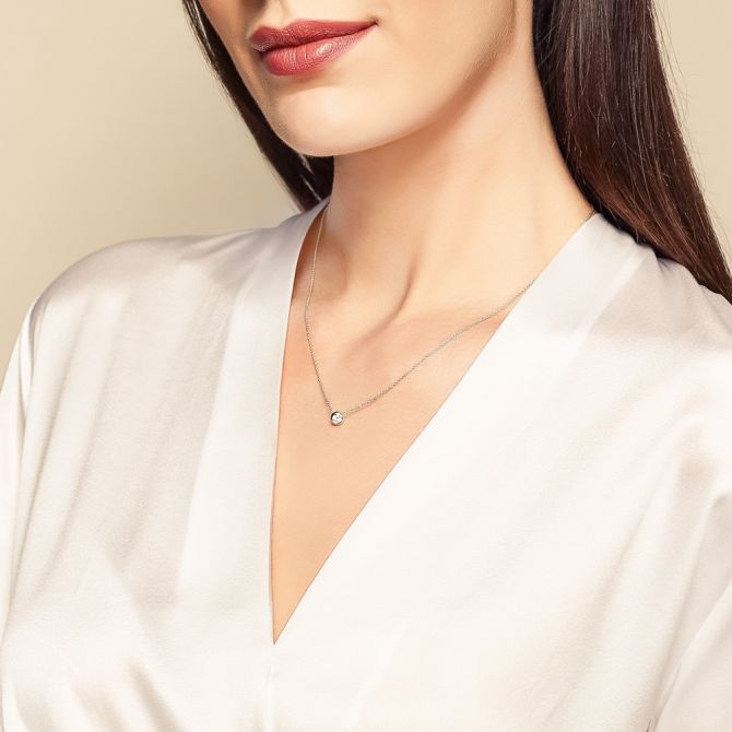 White Gold Diamond Pendant Diamond pendant necklace for starter jewelry collection