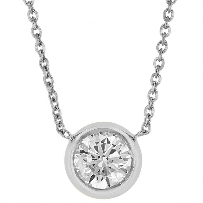 Roberto Coin Diamonds by the Inch Single Station Necklace in White Gold, 0.38 cttw, 18"