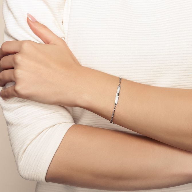 Monica Rich-Kosann Two-Tone "Carpe Diem" Poesy Bracelet in Sterling Silver & Yellow Gold