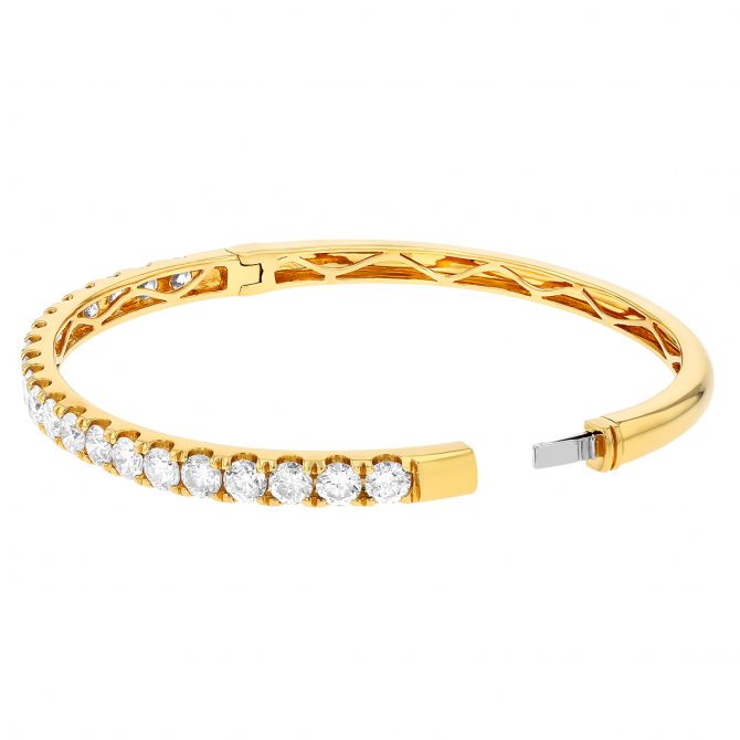 Hinged diamond bangle bracelet