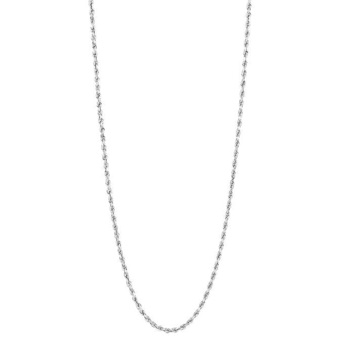 18" white gold rope chain