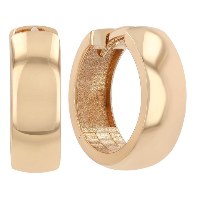 Yellow gold huggie hoops