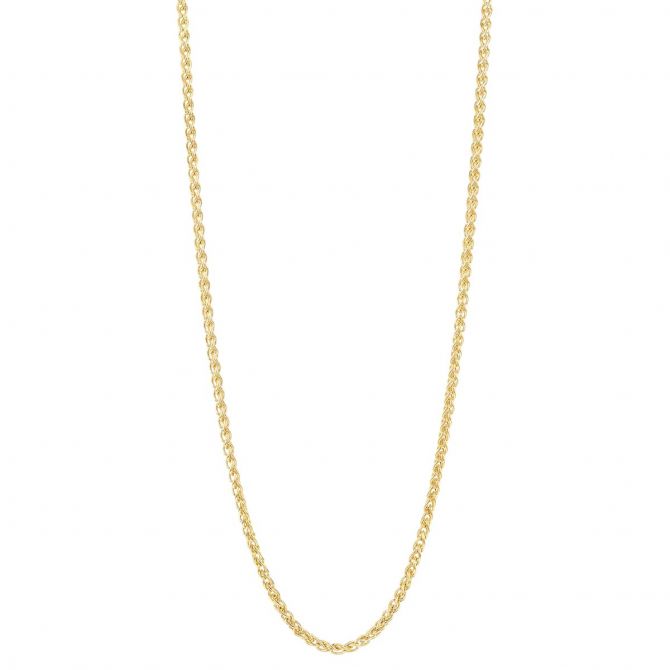 22" yellow gold wheat chain