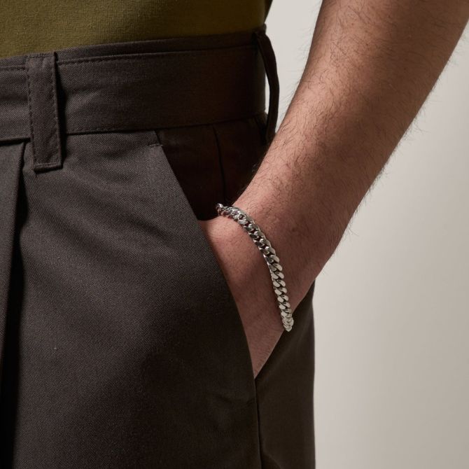 Marco Dal Maso men's silver chain bracelet