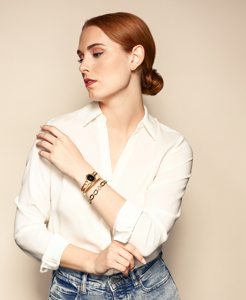 Styling bracelets for small wrists with watch