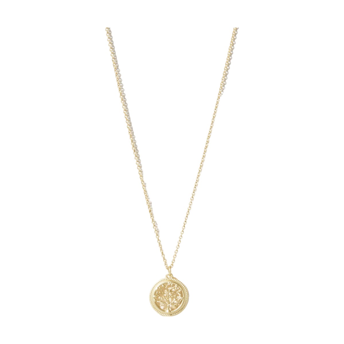Gold plated round pendant necklace