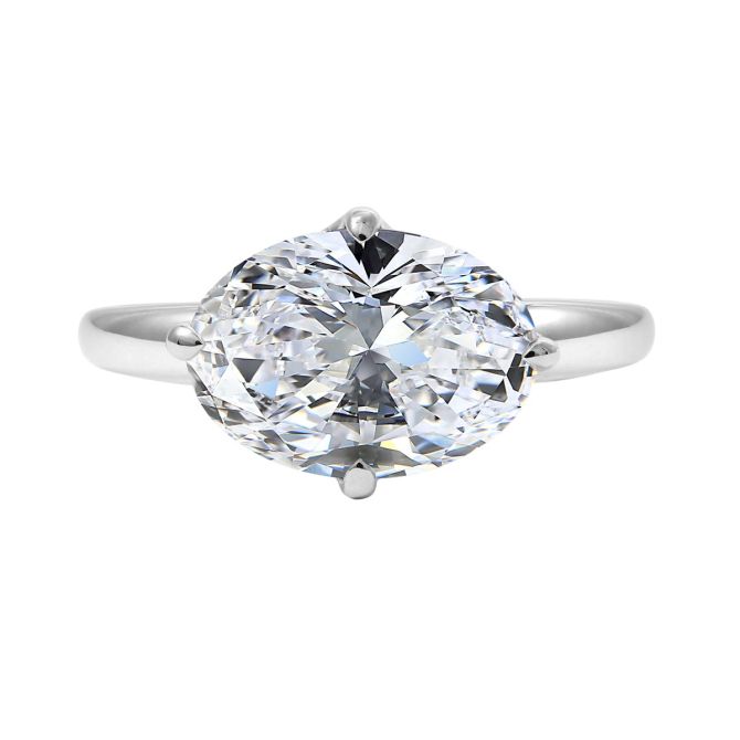 East-west engagement ring setting