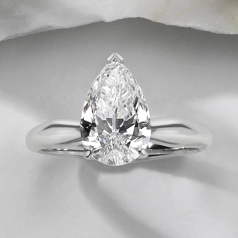 Pear shaped diamond engagement ring