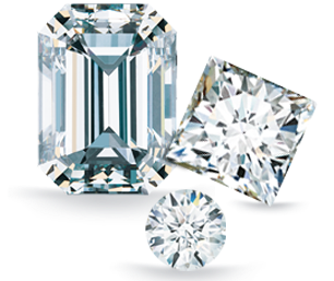 Various sized diamonds