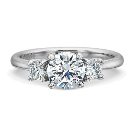 Precision Set Platinum Three Stone Diamond Ring Setting