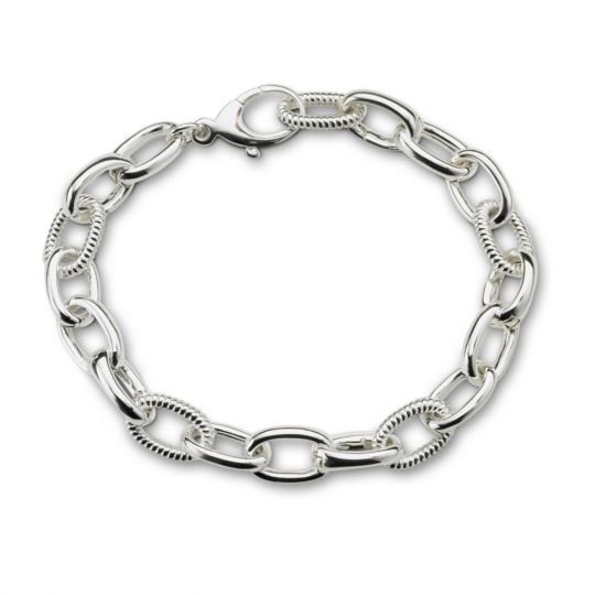 Monica Rich Kosann Sterling Silver Charm Bracelet, Braided Links, 7.5"