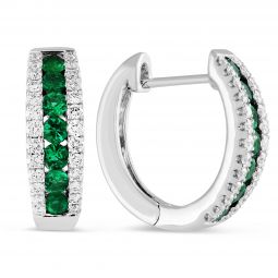 emerald hoop earrings