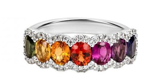 multicolored sapphire ring