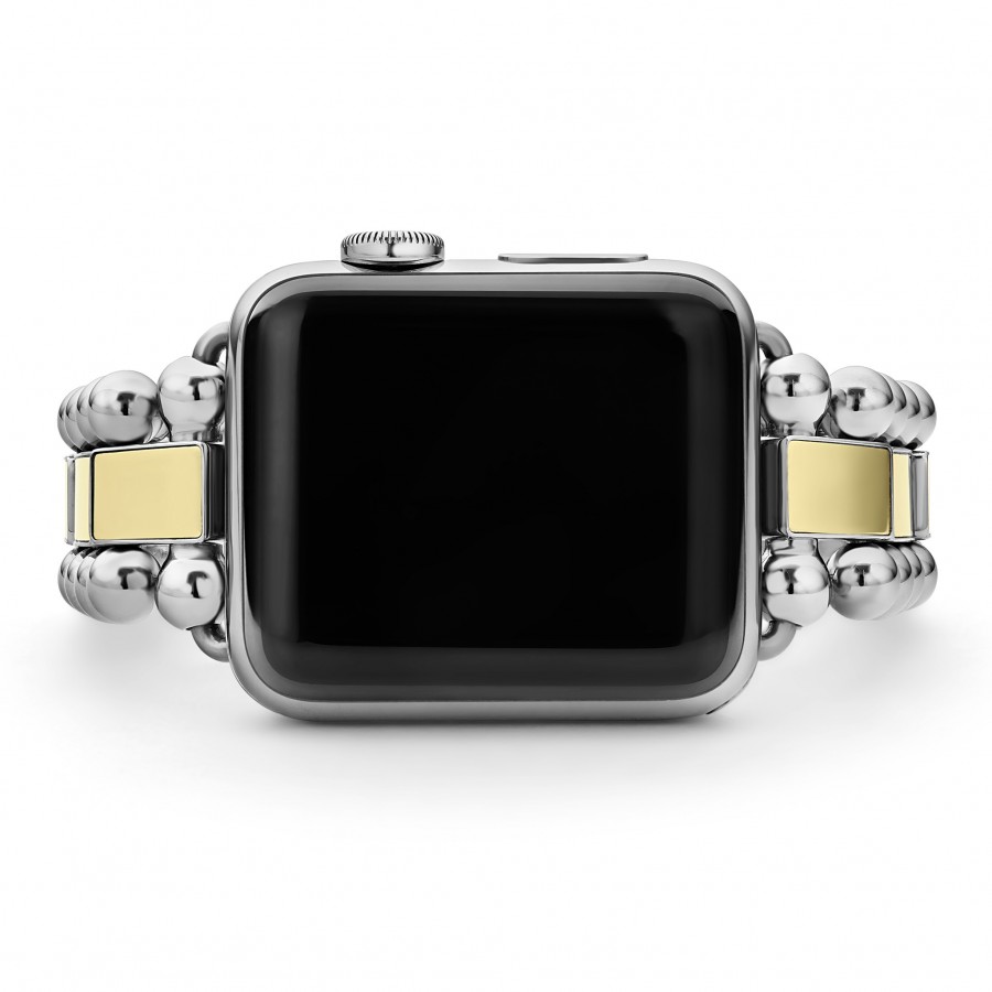 LAGOS Smart Caviar 18K Yellow Gold & Stainless Steel Bracelet for 38 mm Watch, Size 7