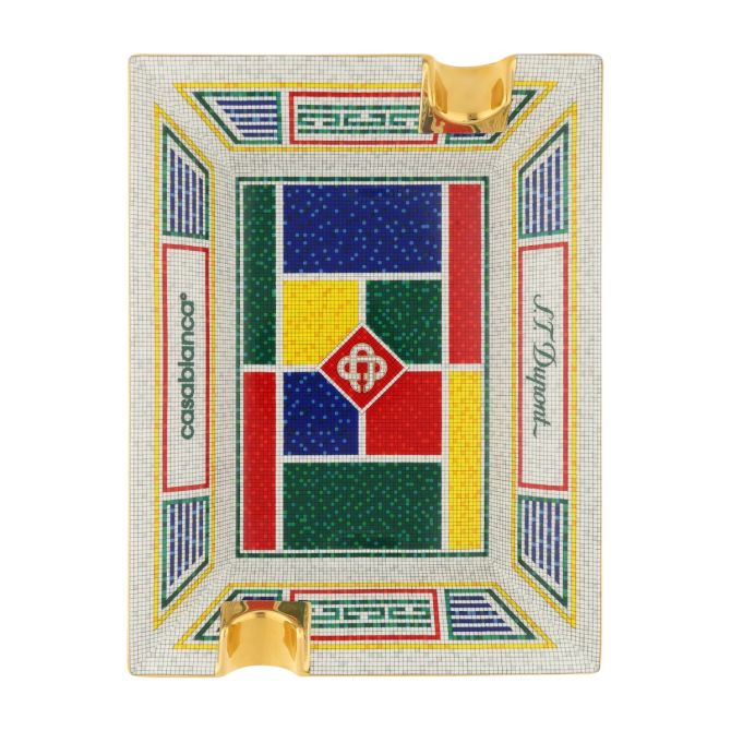 S.T. Dupont Casablanca Porcelain Ashtray, Multicolor