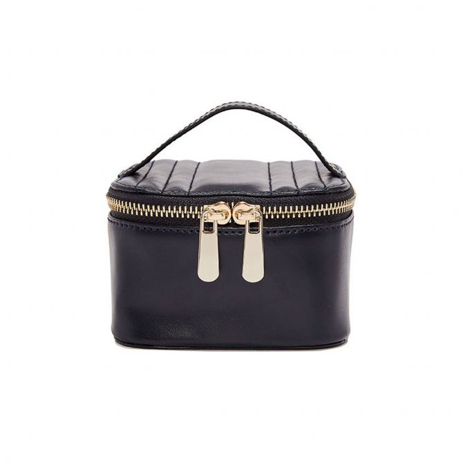 WOLF Maria Zip Jewelry Cube, Navy