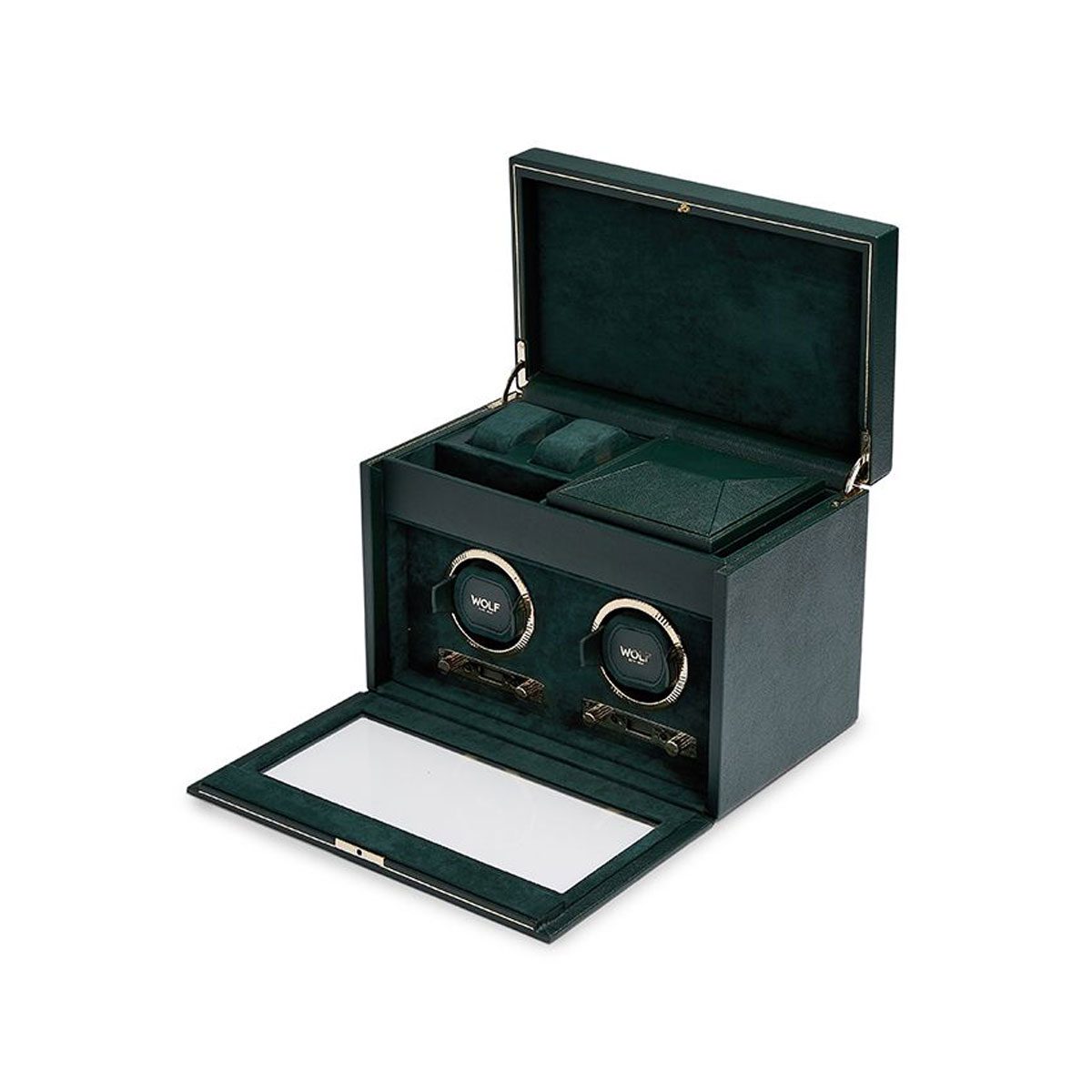 WOLF British Racing Green Double Watch Winder