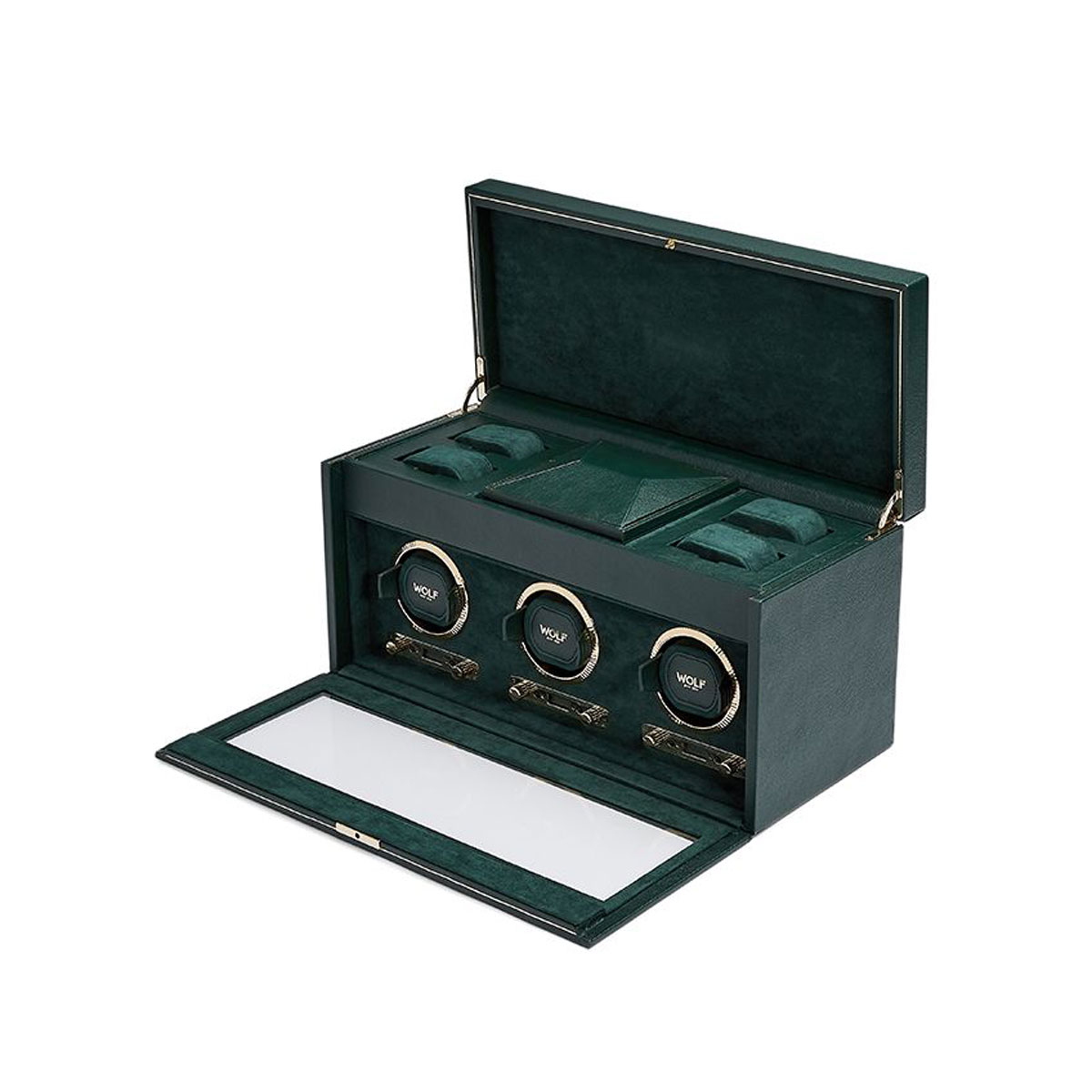WOLF Triple Watch Winder, British Racing Green
