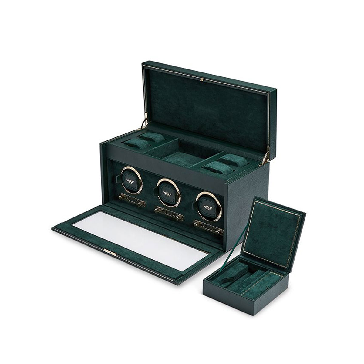 WOLF Triple Watch Winder, British Racing Green